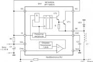 Schema circuitului microcircuit MC34063 Schema circuitului Mc34063 transformator